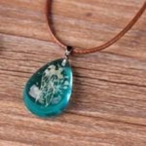 3 for $20 - Crystal Droplets Dried Pendant Leather Necklace 3 for $20